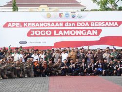 Dandim 0812 Bersama Forkopimda Lamongan Hadiri Apel Kebangsaan dan Doa Bersama