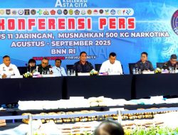 18 HARI, OPERASI SENYAP BNN RI di  11 TITIK, 11 JARINGAN RUNTUH