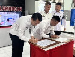 Lapas Lamongan Ikuti Penandatanganan Komitmen Bersama Jajaran Direktorat Jenderal Pemasyarakatan.