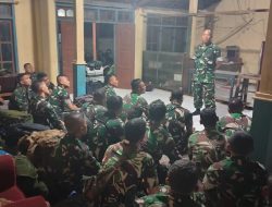 Danramil 0812/06 Ngimbang Sambut dan Beri Arahan Kepada Prajurit Proyeksi Yonif TP 887/KJM Lamongan. 