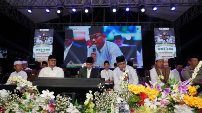 HUT ke 80 TNI dan Hari Santri, Bersama Masyarakat Bergema Sholawat.