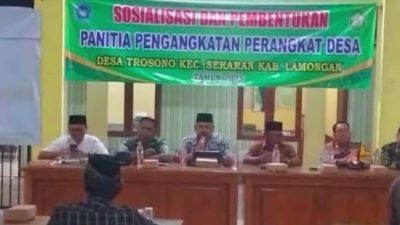 Sosialisasi Dan pembentukkan Panitia Pengangkatan perangkat Desa Trosono Tahun 2025.