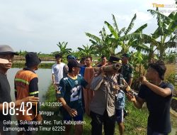 PAMAPTA Polres Lamongan Datangi TKP Penemuan Jenazah Perempuan di Area Tambak Desa Sukoanyar