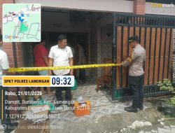 Polres Lamongan Tangani Laporan Kebakaran Rumah, Dua Penghuni Dilarikan ke Rumah Sakit