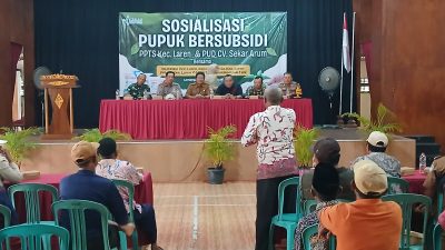 Dukung Ketahanan Pangan, Muspika Laren Dampingi Sosialisasi Penyaluran Pupuk Bersubsidi