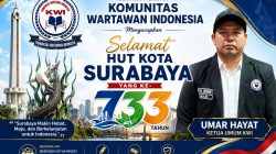 Ketua Umum Komunitas Wartawan Indonesia Umar Hayat Ucapkan Selamat Hari Jadi Kota Surabaya ke-733