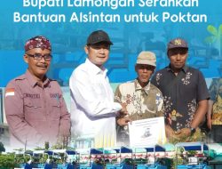 Bupati Lamongan Serahkan Bantuan Alsintan Secara Simbolis Wujud Ketahanan Pangan dan Sosial