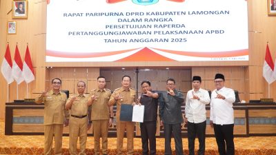 Raperda Pertanggungjawaban Pelaksanaan APBD Lamongan Tahun 2025 Disepakati DPRD. 