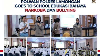 Polwan Polres Lamongan Goes To School, Edukasi Pelajar Cegah Bullying Dan Narkoba