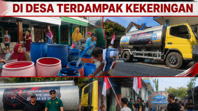 JUMAT BERKAH, MEDIA BARRA22 SALURKAN BANTUAN AIR BERSIH DI DESA TERDAMPAK KEKERINGAN