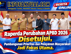 Raperda Perubahan APBD 2026 Disetujui, Pembangunan Prioritas dan Pelayanan Masyarakat Jadi Fokus Utama