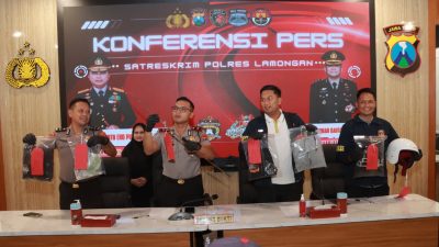 Lima Terduga Pelaku Diamankan. Polres Lamongan Berhasil Ungkap Kasus Pengeroyokan Remaja. 
